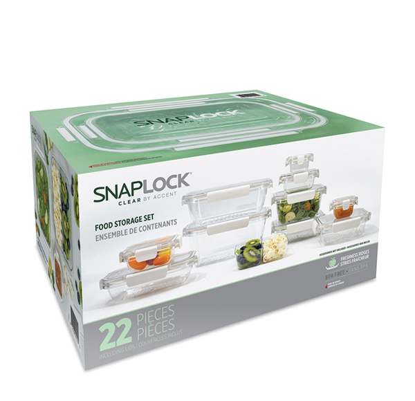 Snaplock clear 22pc set packaged