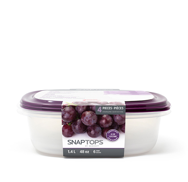 Snaptops 1 4l 48oz rectangle packaged