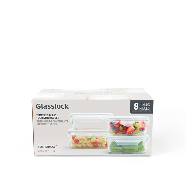 Glasslock 8piece set packaged